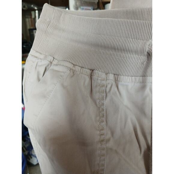 Lou and Grey light khaki jogger pants pull on waist with draw string medium - Picture 2 of 6